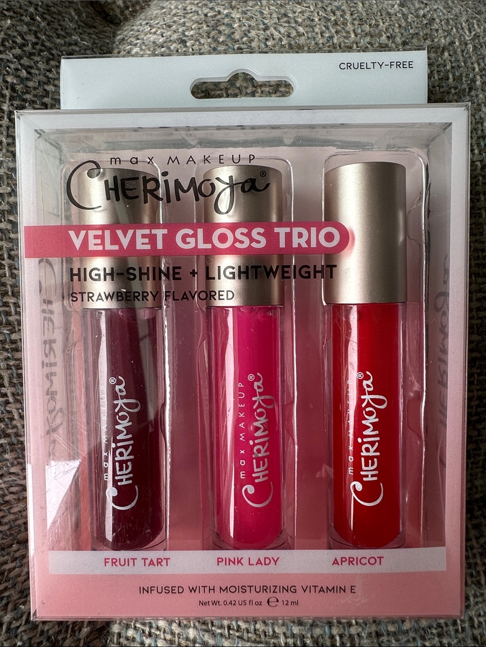 Cherimoya Max Makeup Velvet Lip Gloss Trio NIB